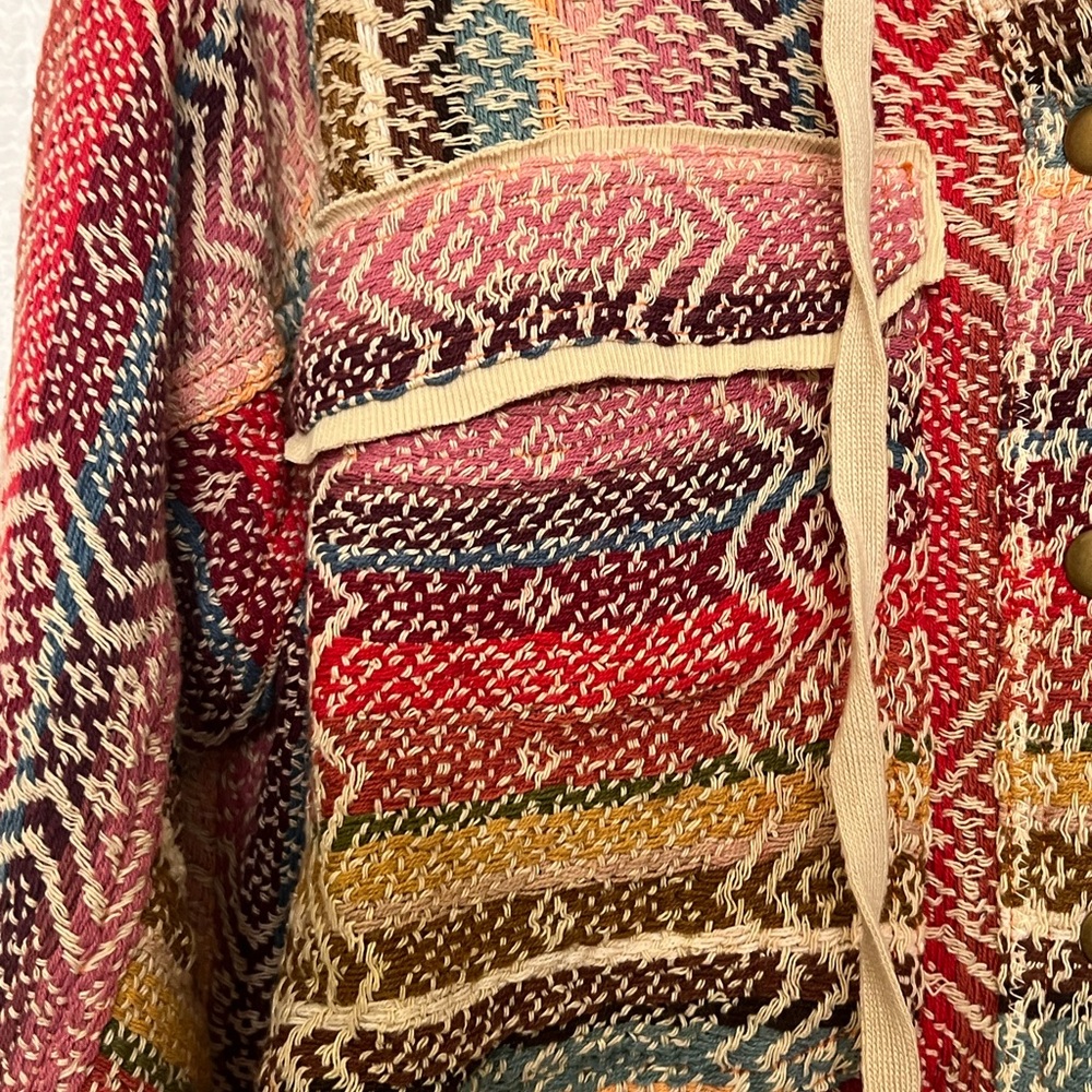 We The Free XS Boho Multicolor Woven Button-Down Shirt | Free People - Picture 5 of 6